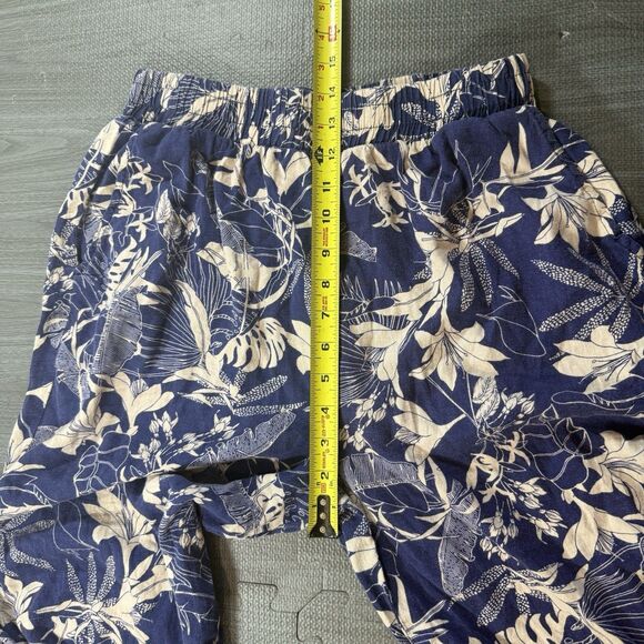 Panama Jack Pants Womens L Linen Blend Wide Leg Elastic Floral Pattern - Picture 3 of 5
